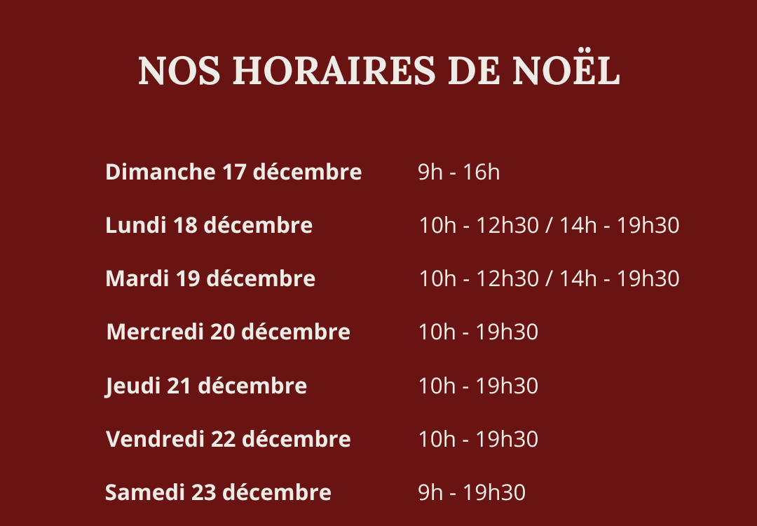 Nos horaires de f&ecirc;tes… Vand&oelig;uvre-l&egrave;s-Nancy