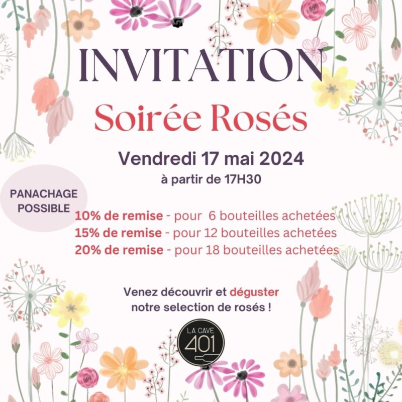 Soir&eacute;e Ros&eacute;s le vendredi 17 mai Villers-l&egrave;s-Nancy