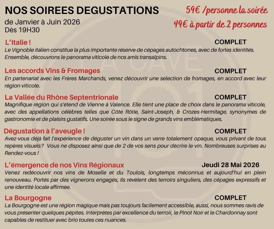 COPIE DE PROGRAMME SOIREES S1 2026 2 | LA CAVE 401 Dégustations de vins à Nancy-Laxou Jarville-la-Malgrange 0