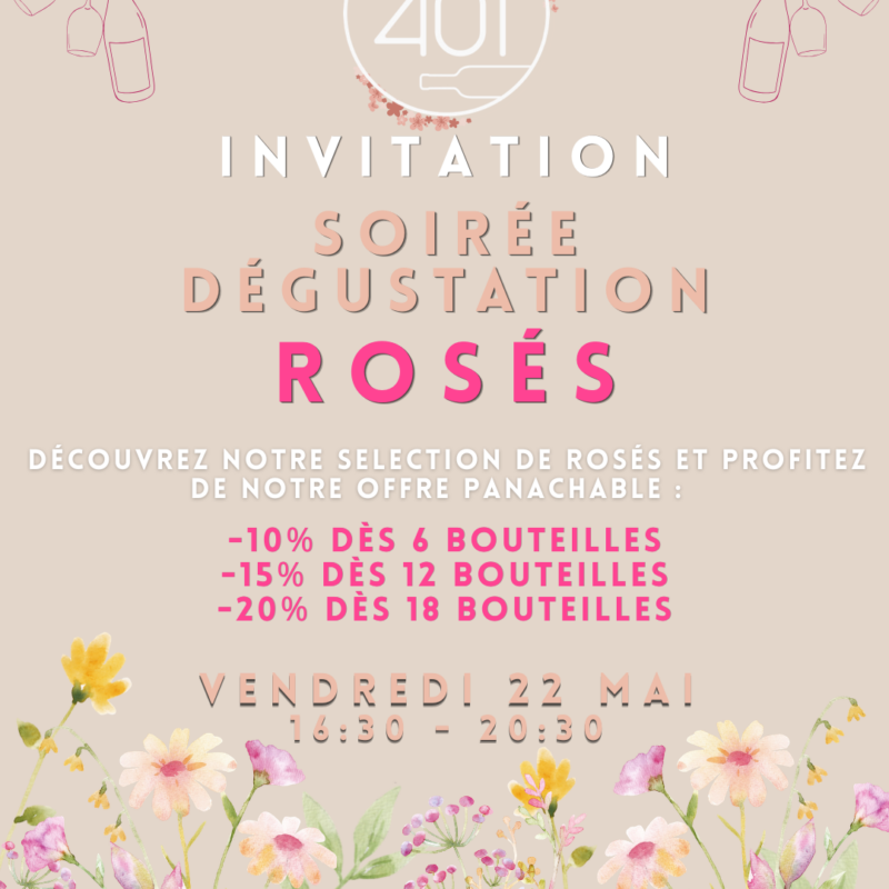Soir&eacute;e D&eacute;gustation Ros&eacute;s, le vendredi 22 mai 2026 Villers-l&egrave;s-Nancy