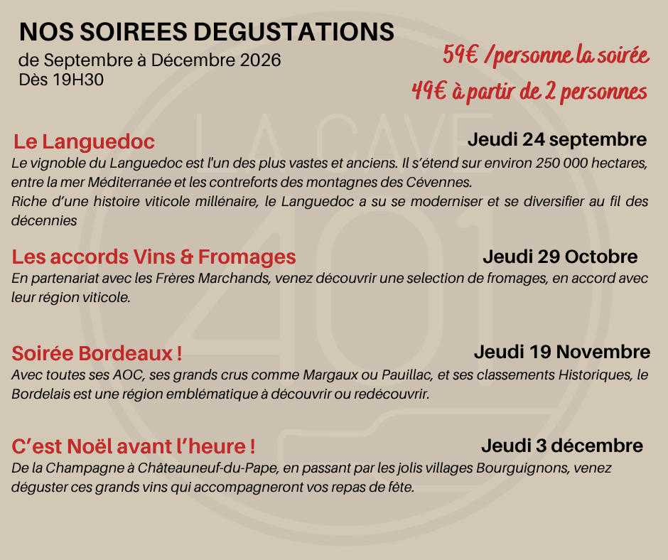 Programme des soir&eacute;es d&eacute;gustations – 2&egrave;me semestre 2026 Vand&oelig;uvre-l&egrave;s-Nancy